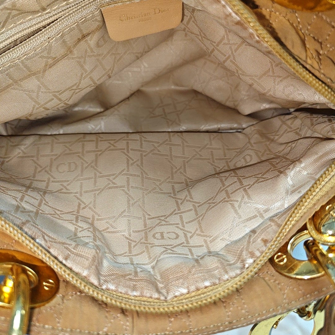 Lady Dior Medium Cannage Fabric Brown