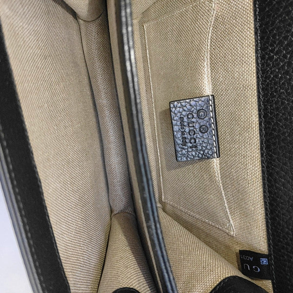 Interlocking G Small Calfskin Black