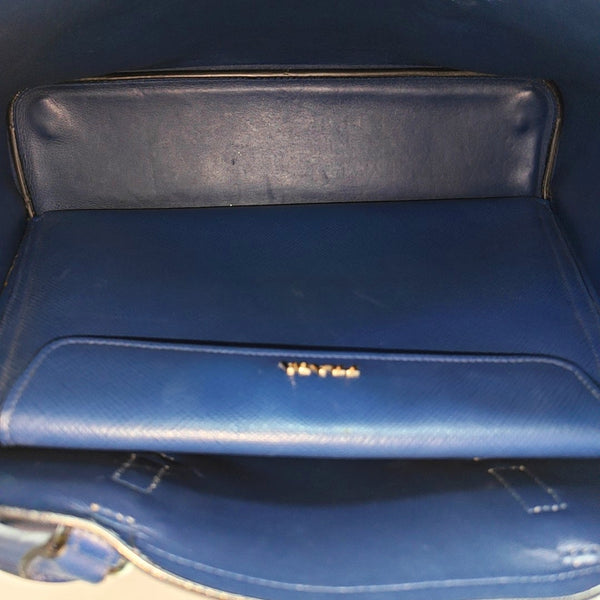 Authenticated pre-owned  Double Saffiano Calfskin Blue - Tote Bag at Looply