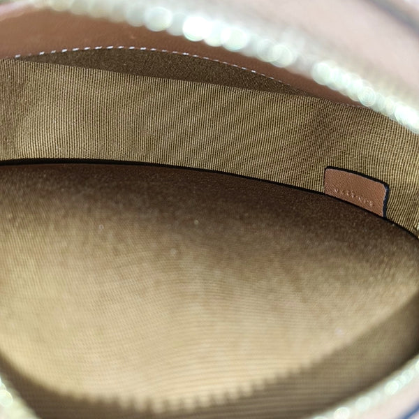 Coated Canvas Crossbody Bag Brown