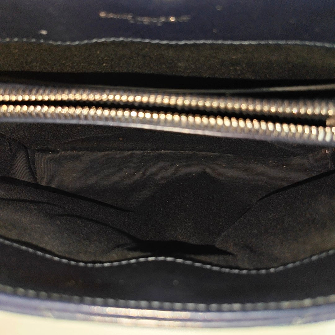LOULOU Small Chevron Calfskin Blue