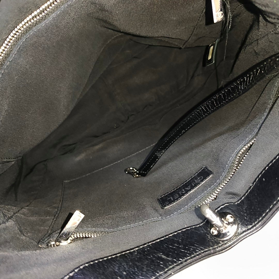 Quilted Fabric Shoulder Bag Black