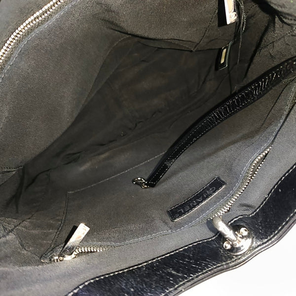 Quilted Fabric Shoulder Bag Black