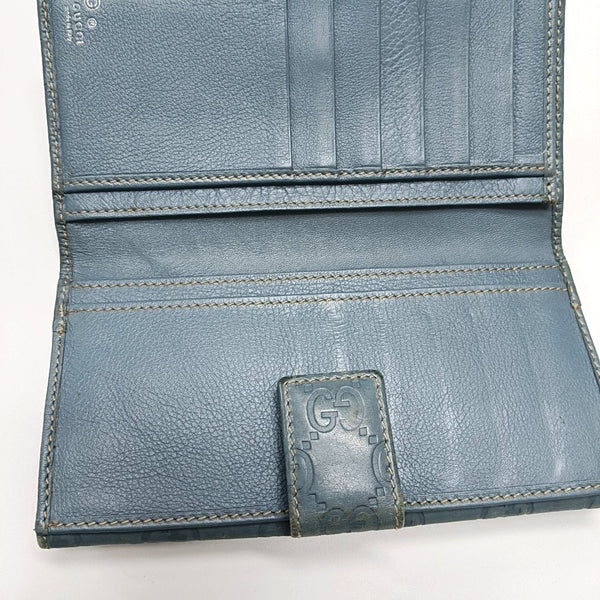 Monogram Leather Wallet Blue