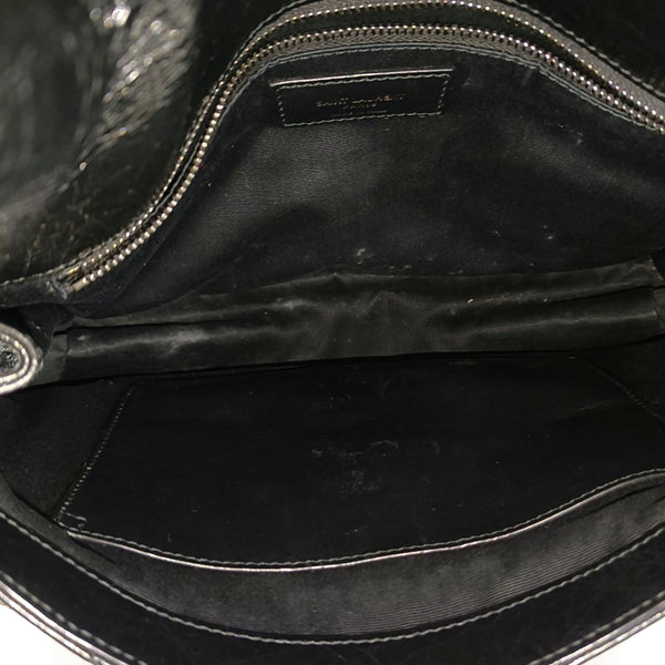 NIKI Medium Chevron Calfskin Black