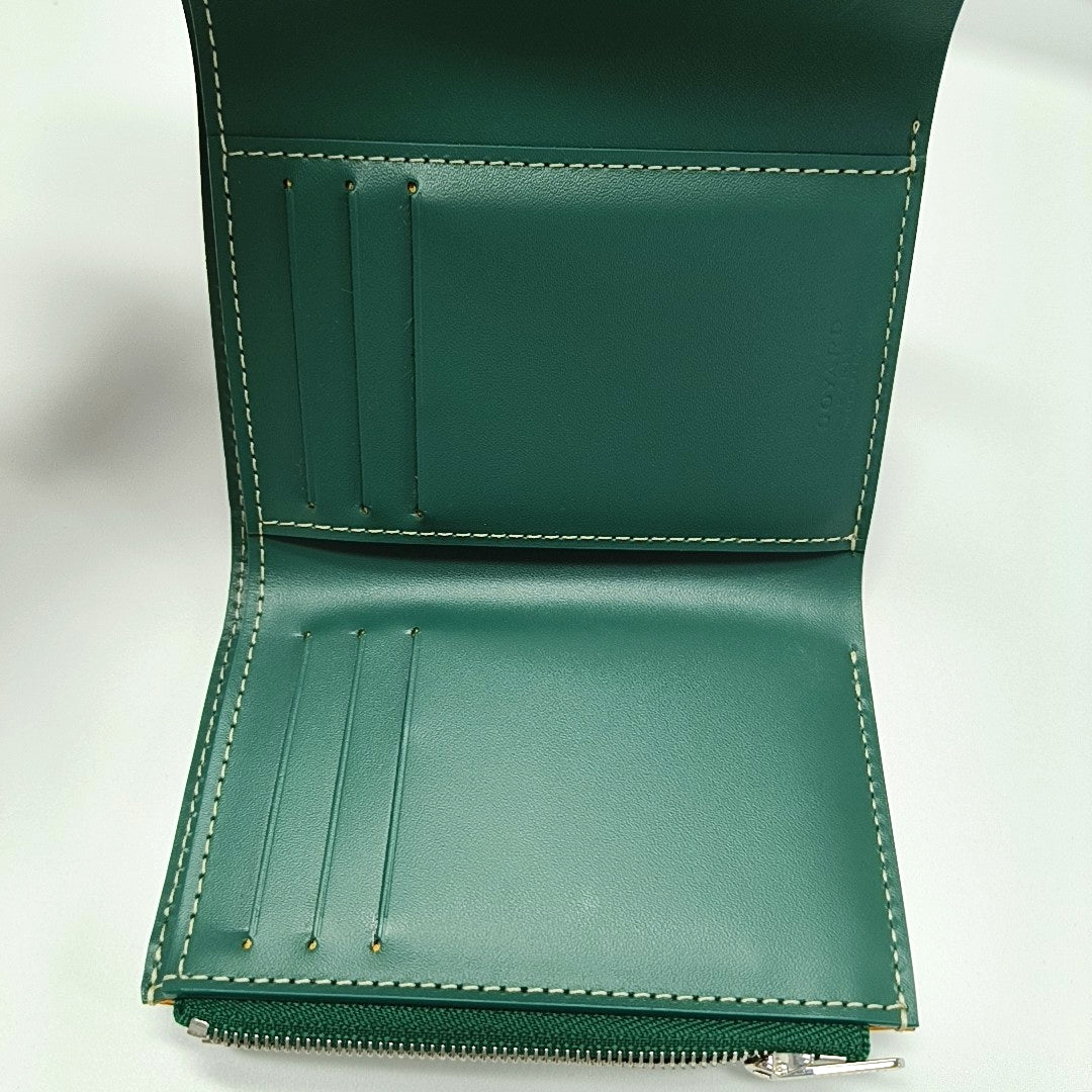 Saint-Marc Coated Canvas Green Wallet