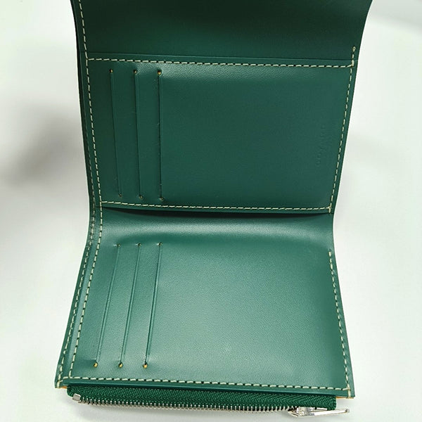 Saint-Marc Coated Canvas Green Wallet