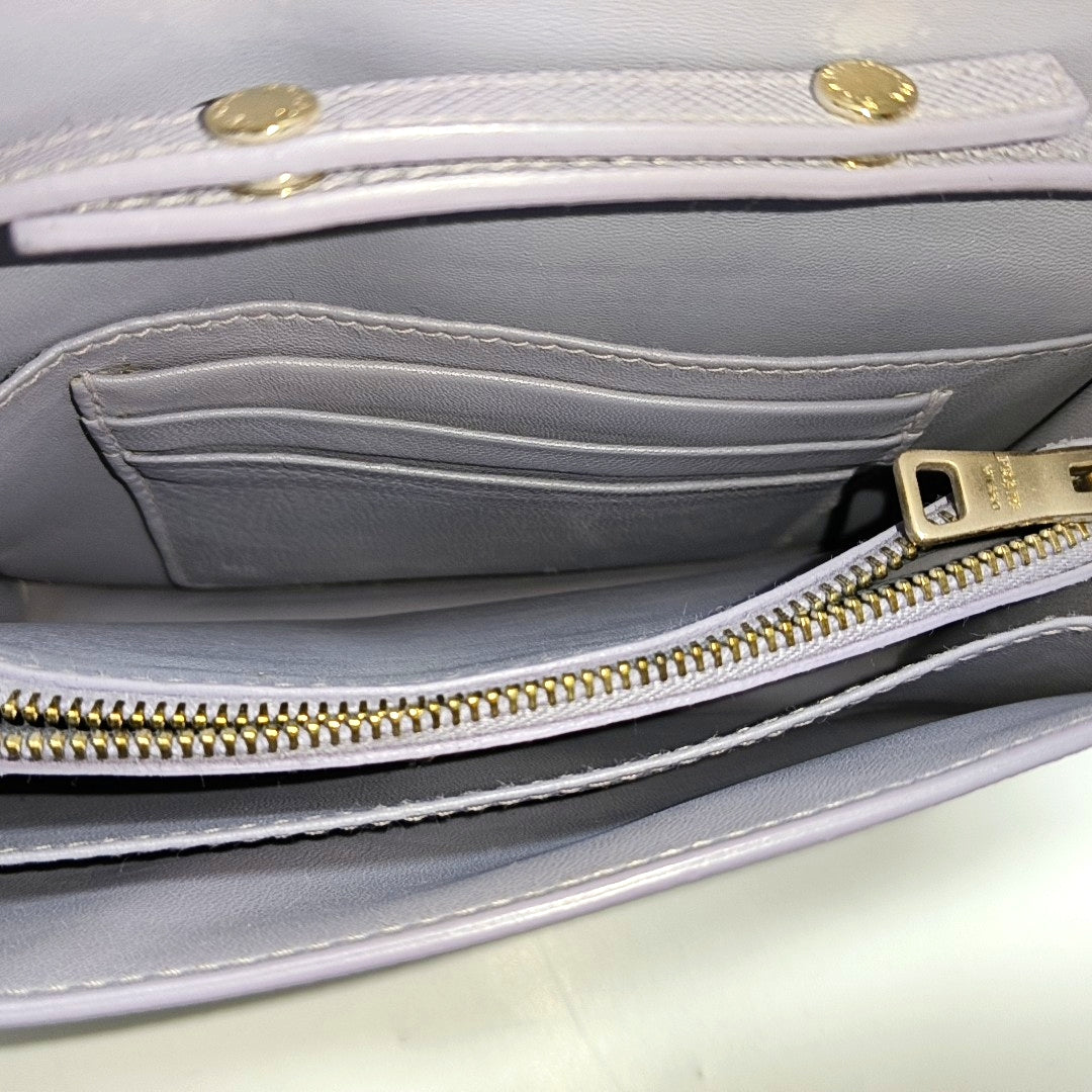 Fold Wallet Leather Purple