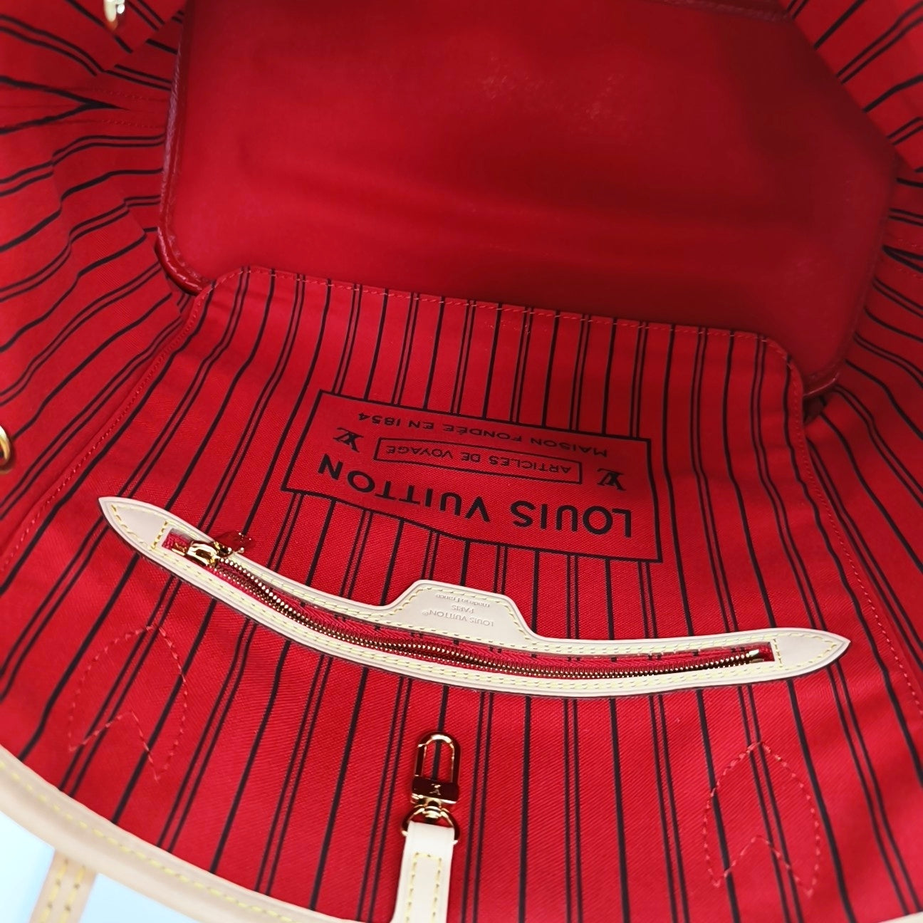 NEVERFULL INSIDE OUT MM Monogram Canvas Red