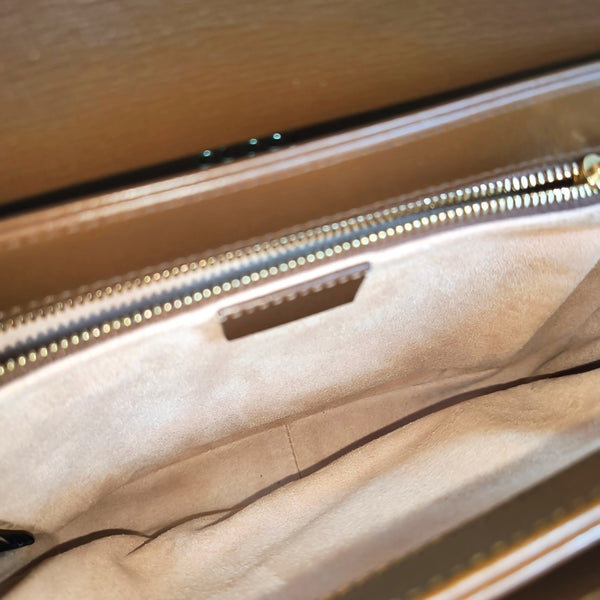 Horsebit 1955 Medium Monogram Coated Canvas Beige