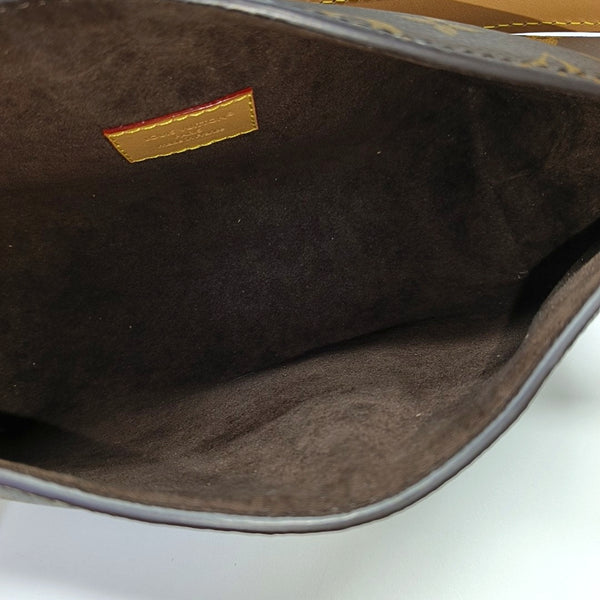 Pochette Mia Monogram Coated Canvas Brown