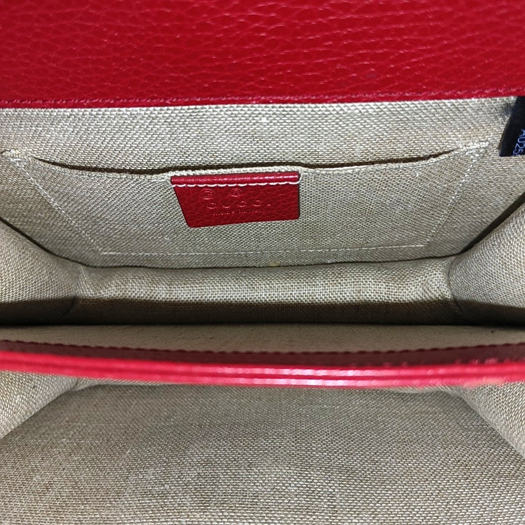 Interlocking G Small Calfskin Red