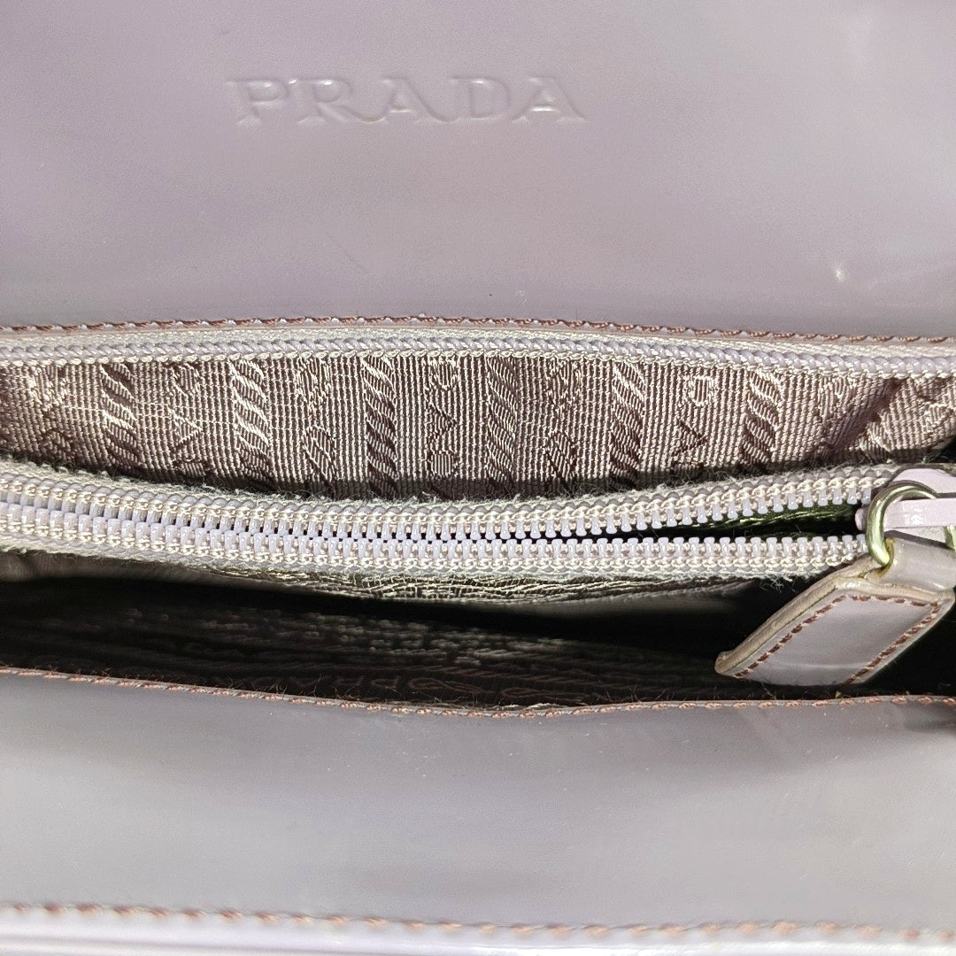Calfskin Top Handle Bag Purple