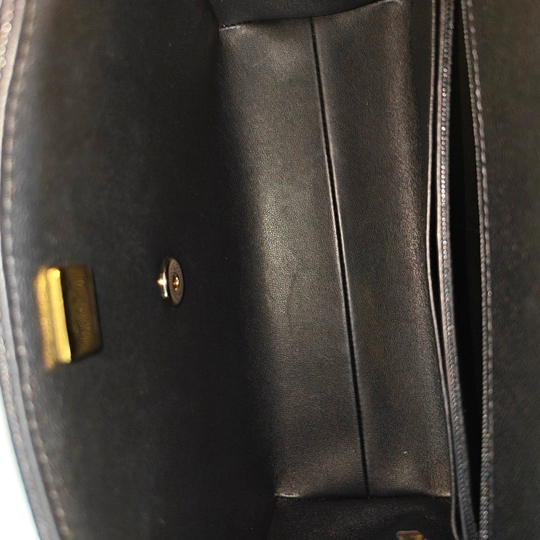 CLASSIC FLAP Small Quilted Grained Calfskin Black