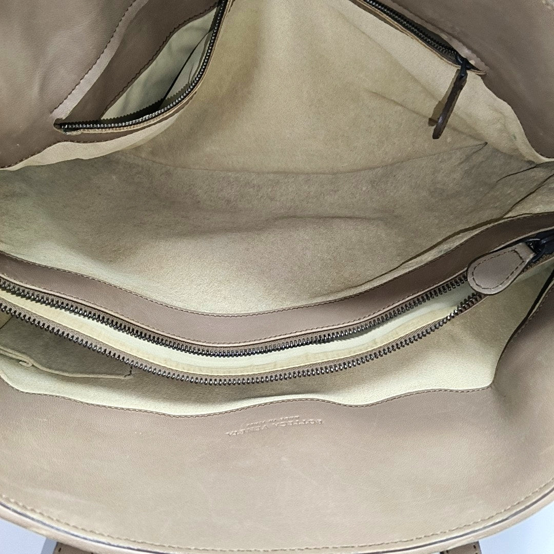 Lambskin Top Handle Bag Brown
