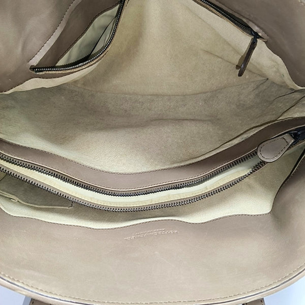 Lambskin Top Handle Bag Brown