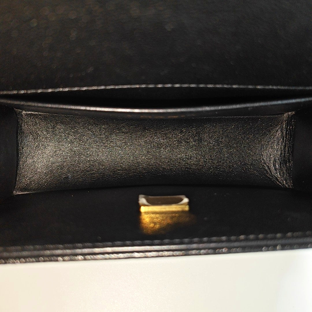BOY CHANEL Mini Quilted Grained Calfskin Black