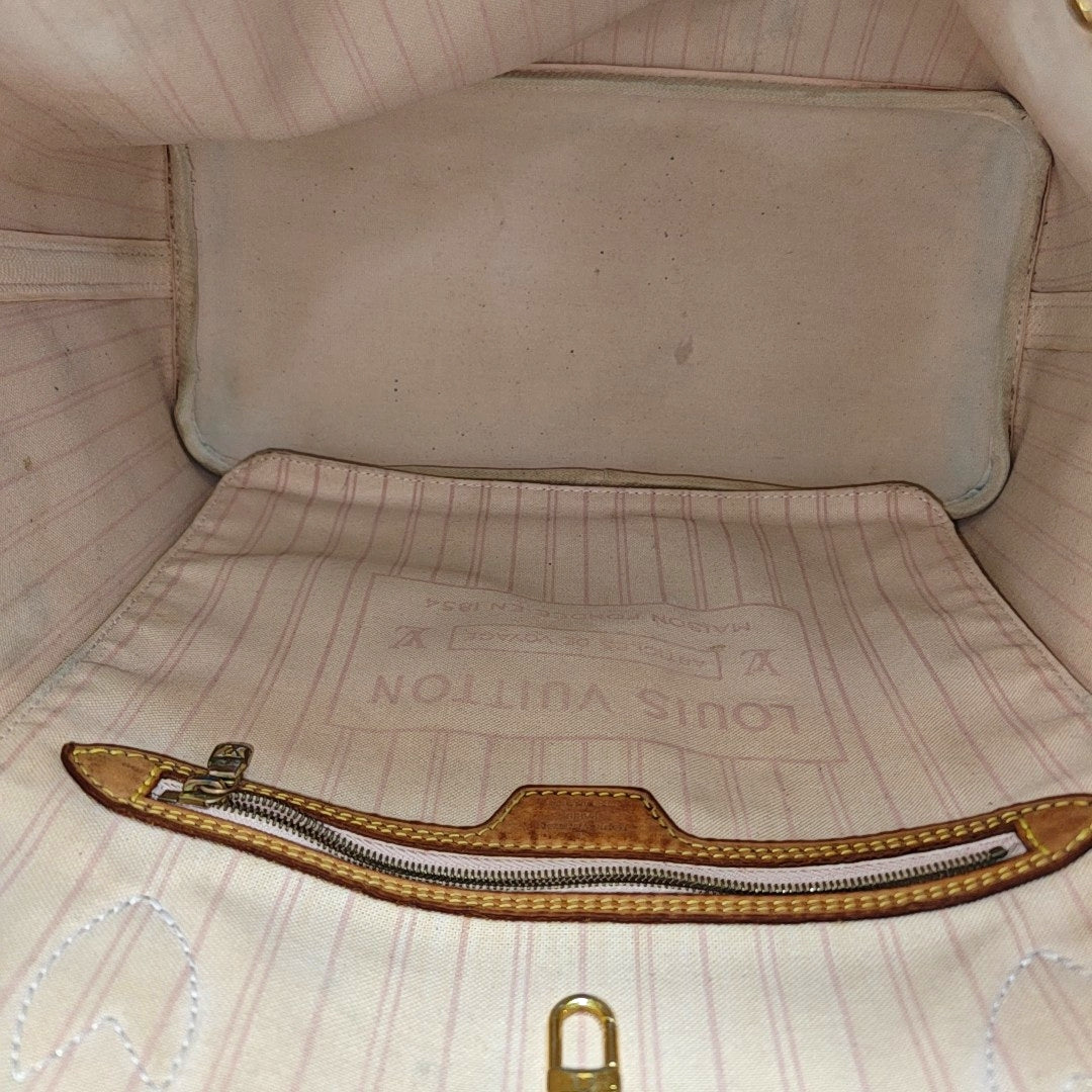 Authenticated pre-owned  NEVERFULL MM Coated Canvas White - Tote Bag at Looply