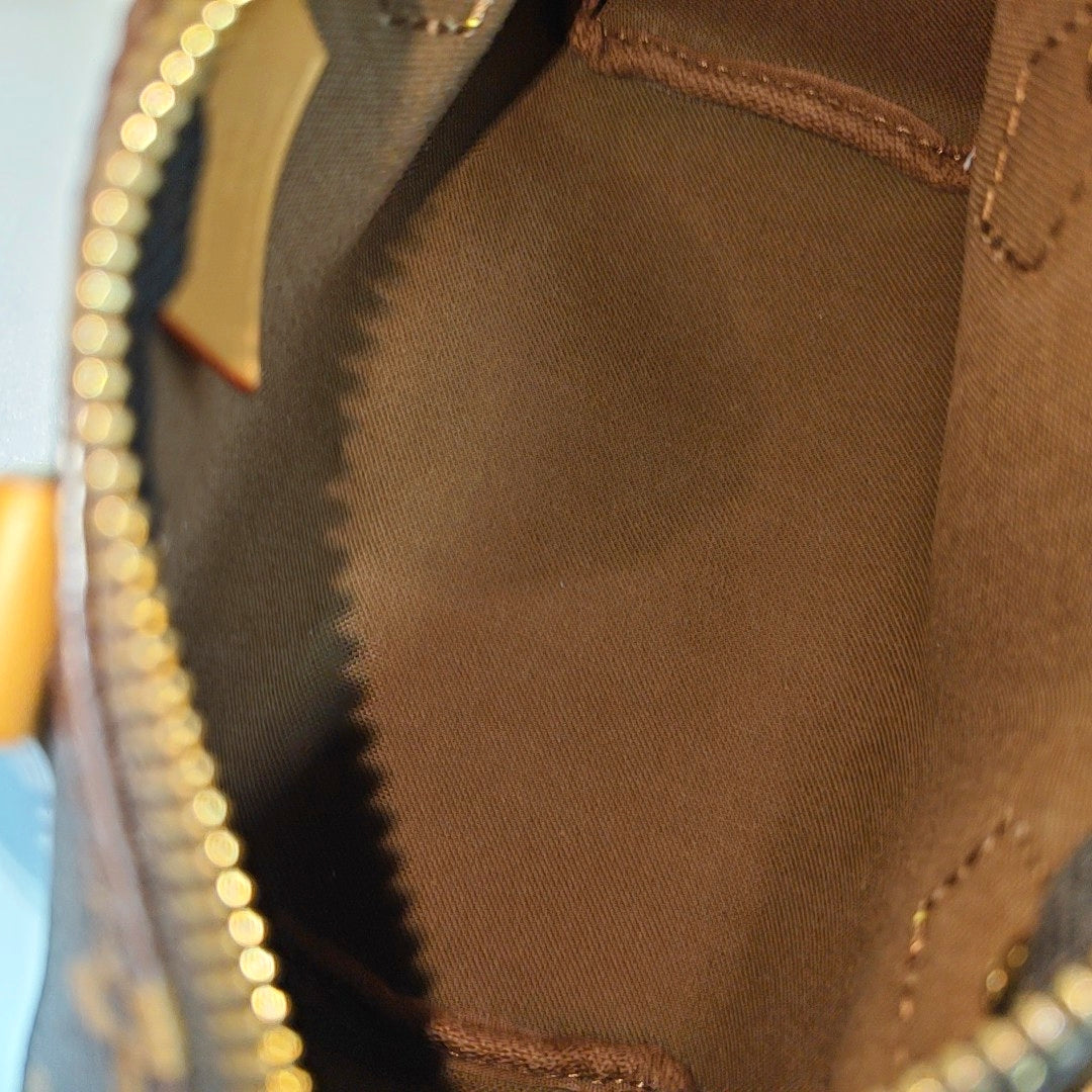SPEEDY Nano Monogram Coated Canvas Brown