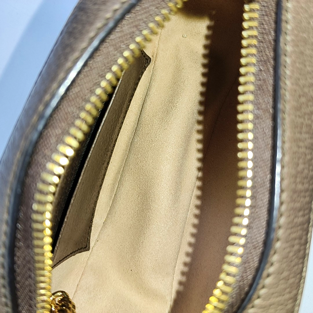 Ophidia Mini Monogram Coated Canvas Beige