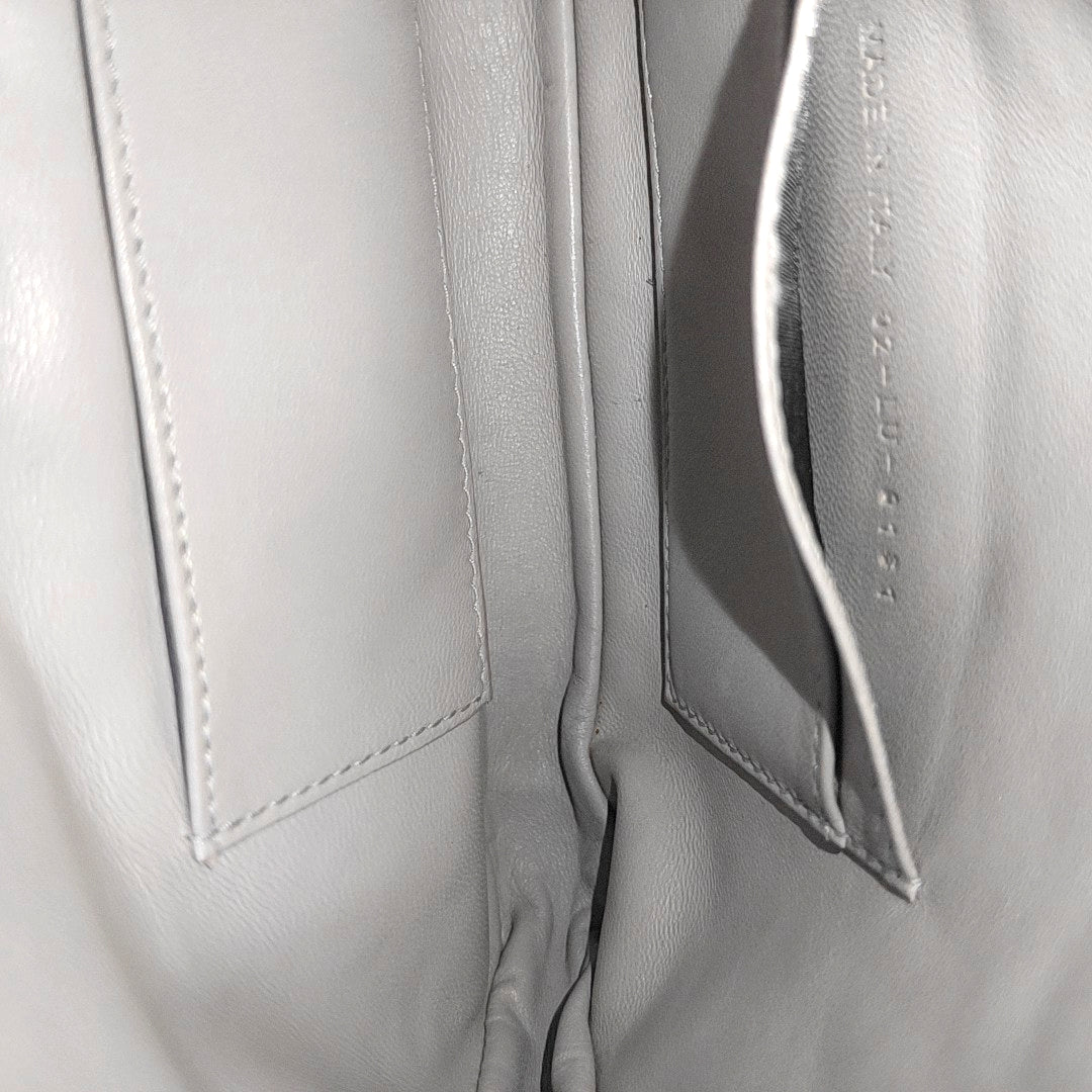 Cannage Calfskin Shoulder Bag Gray