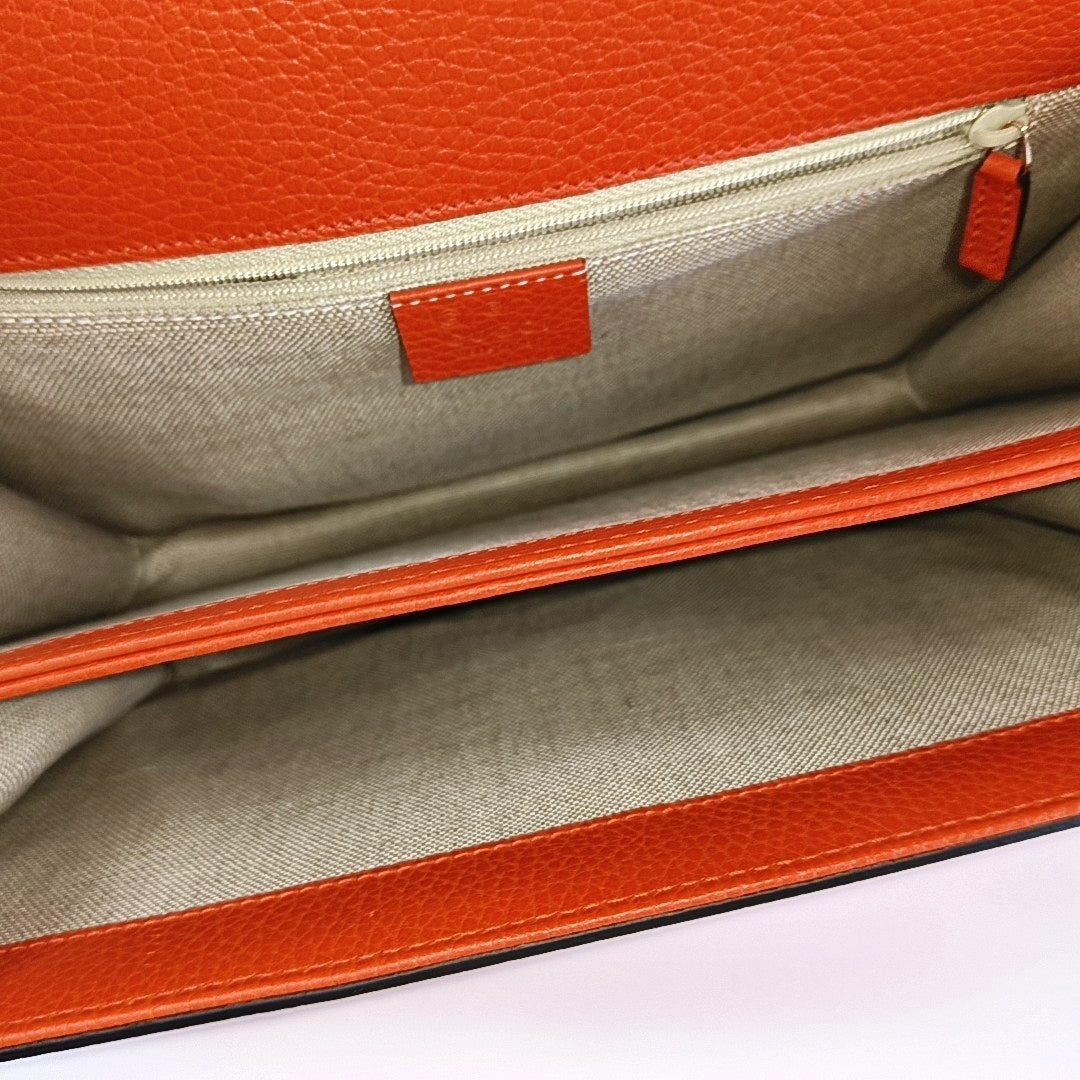 Interlocking G Large Calfskin Orange