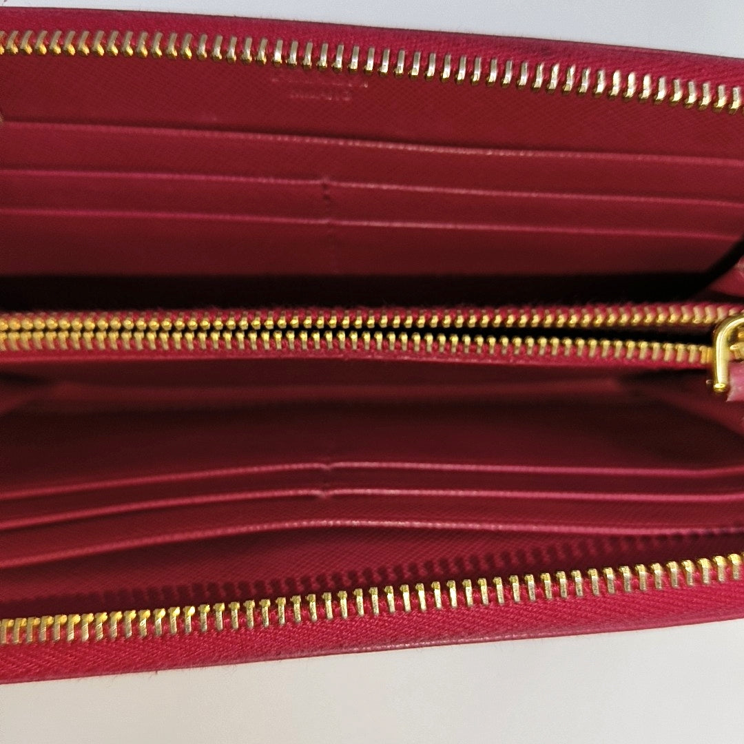 Zippy Wallet Saffiano Calfskin Red Wallet