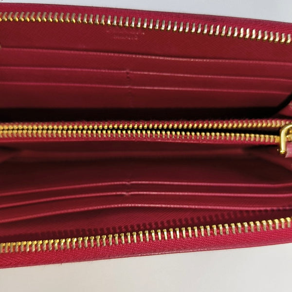 Zippy Wallet Saffiano Calfskin Red Wallet