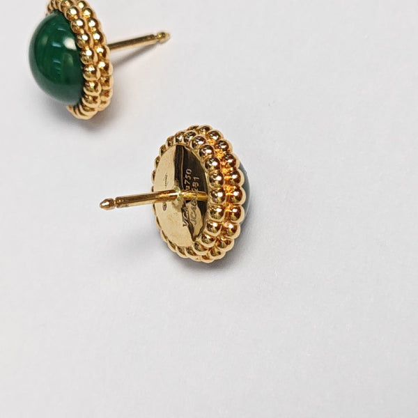 Perlée Couleurs 18k Gold Green Stud Earrings