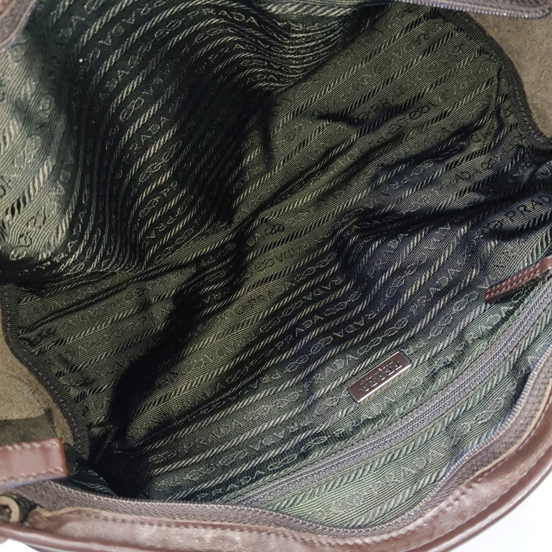 Calfskin Top Handle Bag Brown