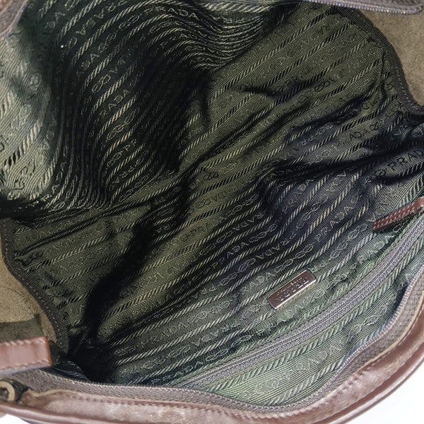 Calfskin Top Handle Bag Brown