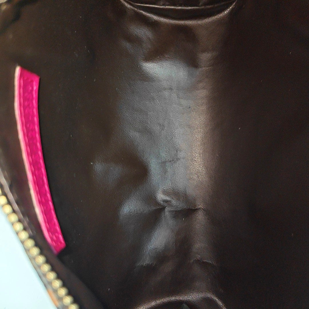 Coated Canvas Clutch Brown