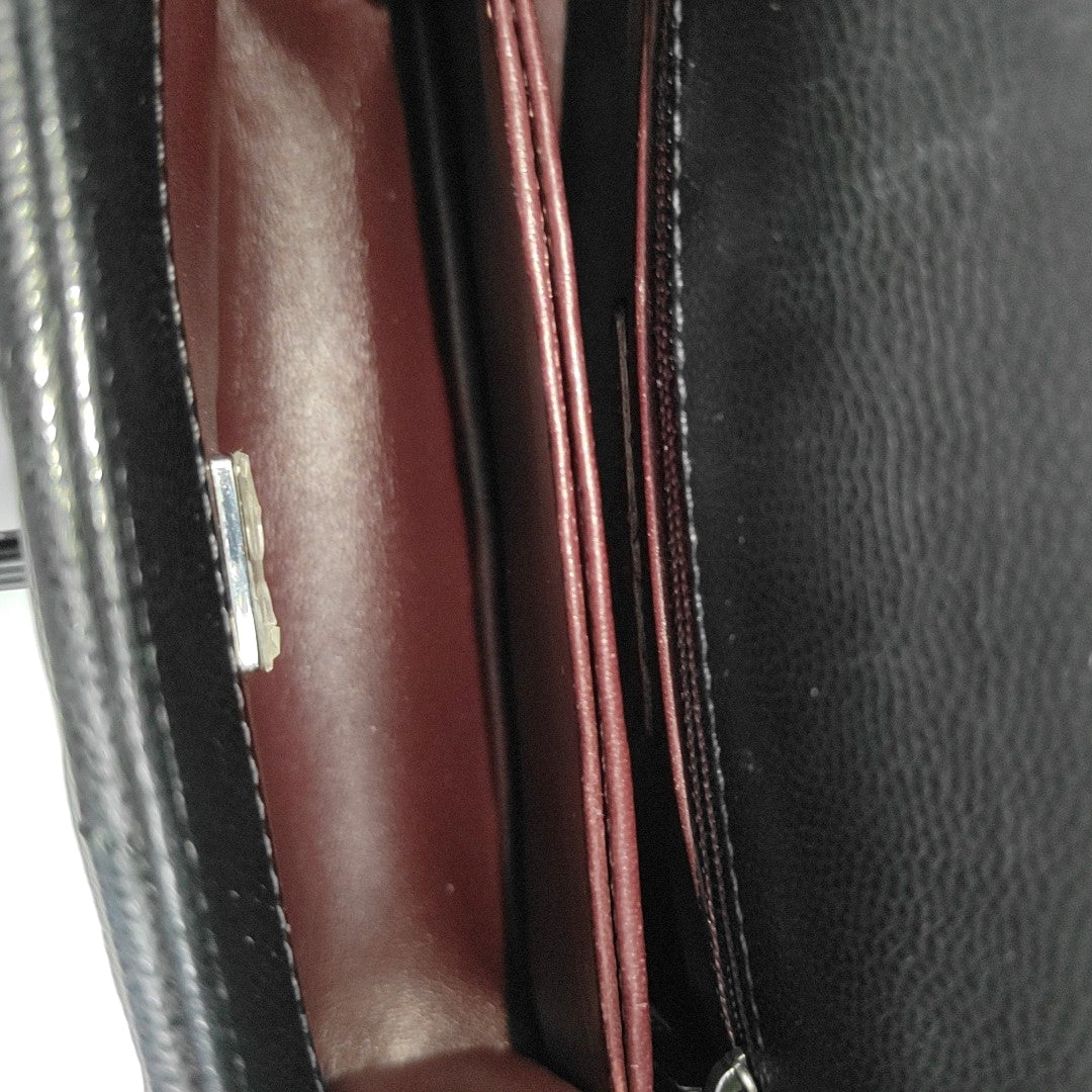 COCO HANDLE Mini Chevron Grained Calfskin Black