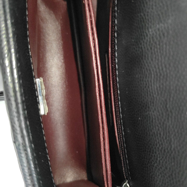 COCO HANDLE Mini Chevron Grained Calfskin Black
