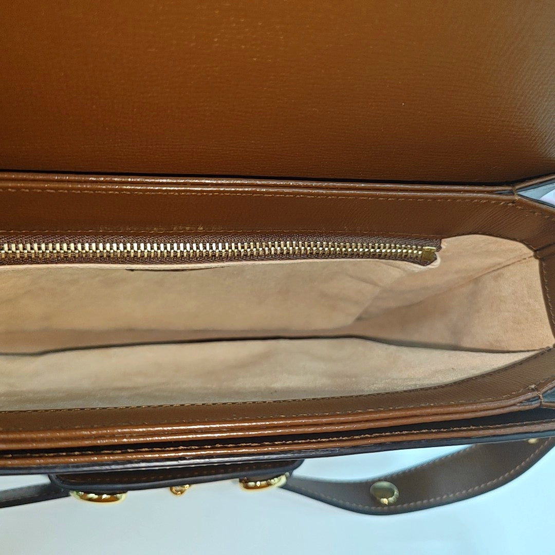 Horsebit 1955 Medium Monogram Coated Canvas Beige