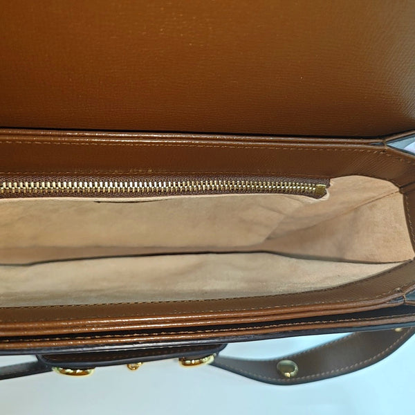 Horsebit 1955 Medium Monogram Coated Canvas Beige