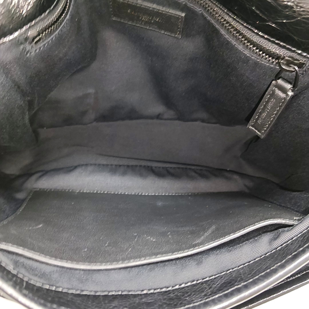 NIKI Medium Chevron Calfskin Black