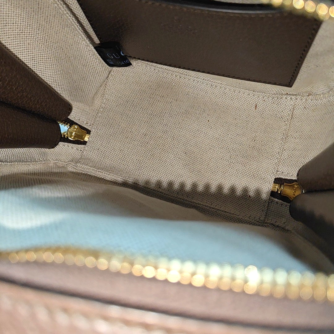 Ophidia Mini Monogram Coated Canvas Beige