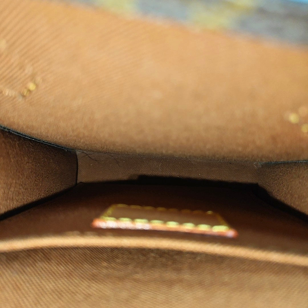 SAC PLAT Mini Monogram Coated Canvas Brown