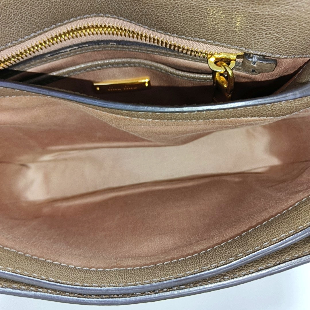 Calfskin Shoulder Bag Brown