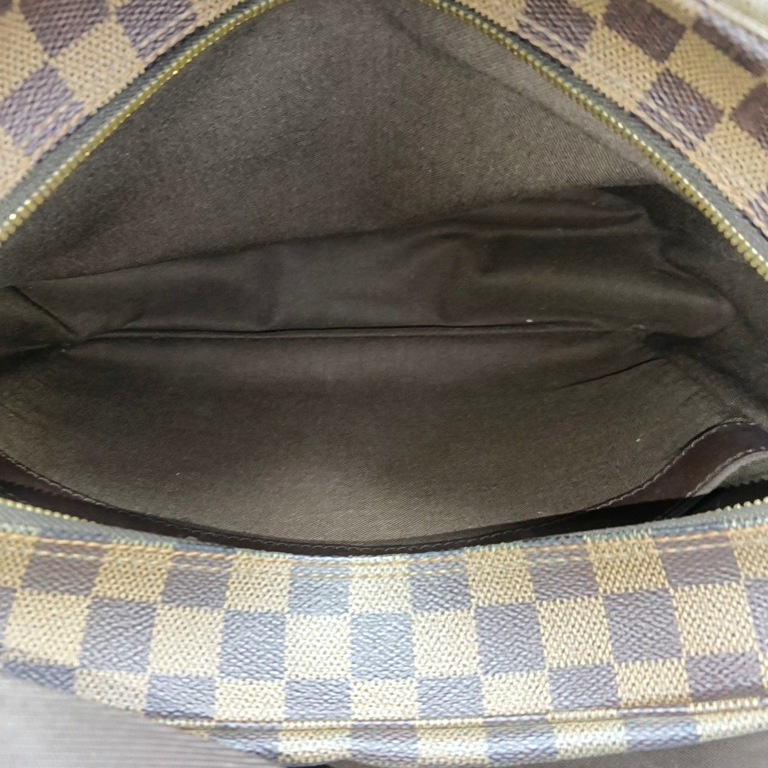NAVIGLIO Damier Ebene Coated Canvas Brown