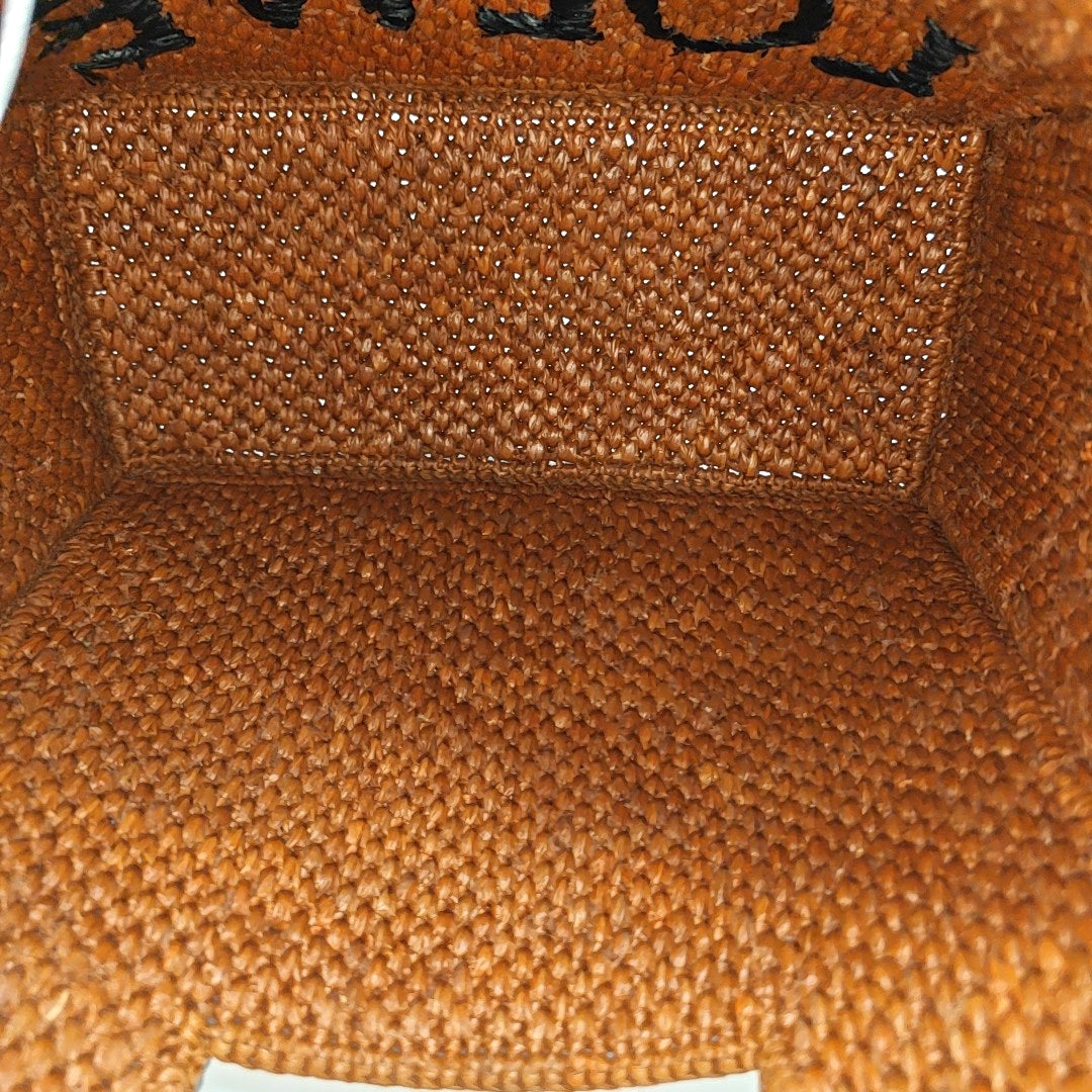 Font Tote Small Straw Brown