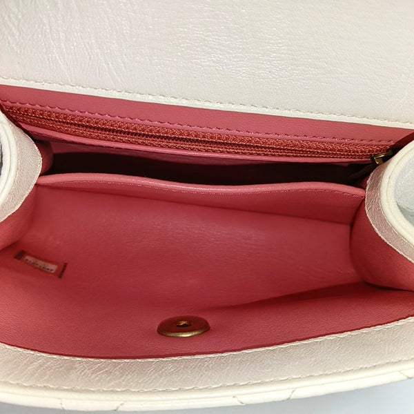 COCO HANDLE Mini Quilted Lambskin White