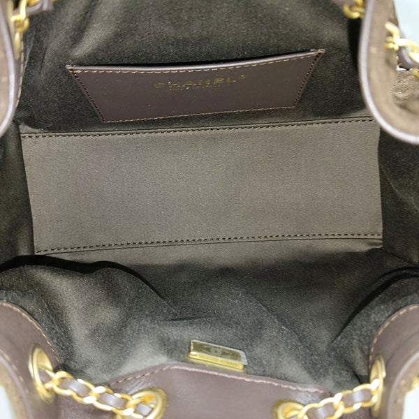 CHANEL 25 Quilted Suede Brown