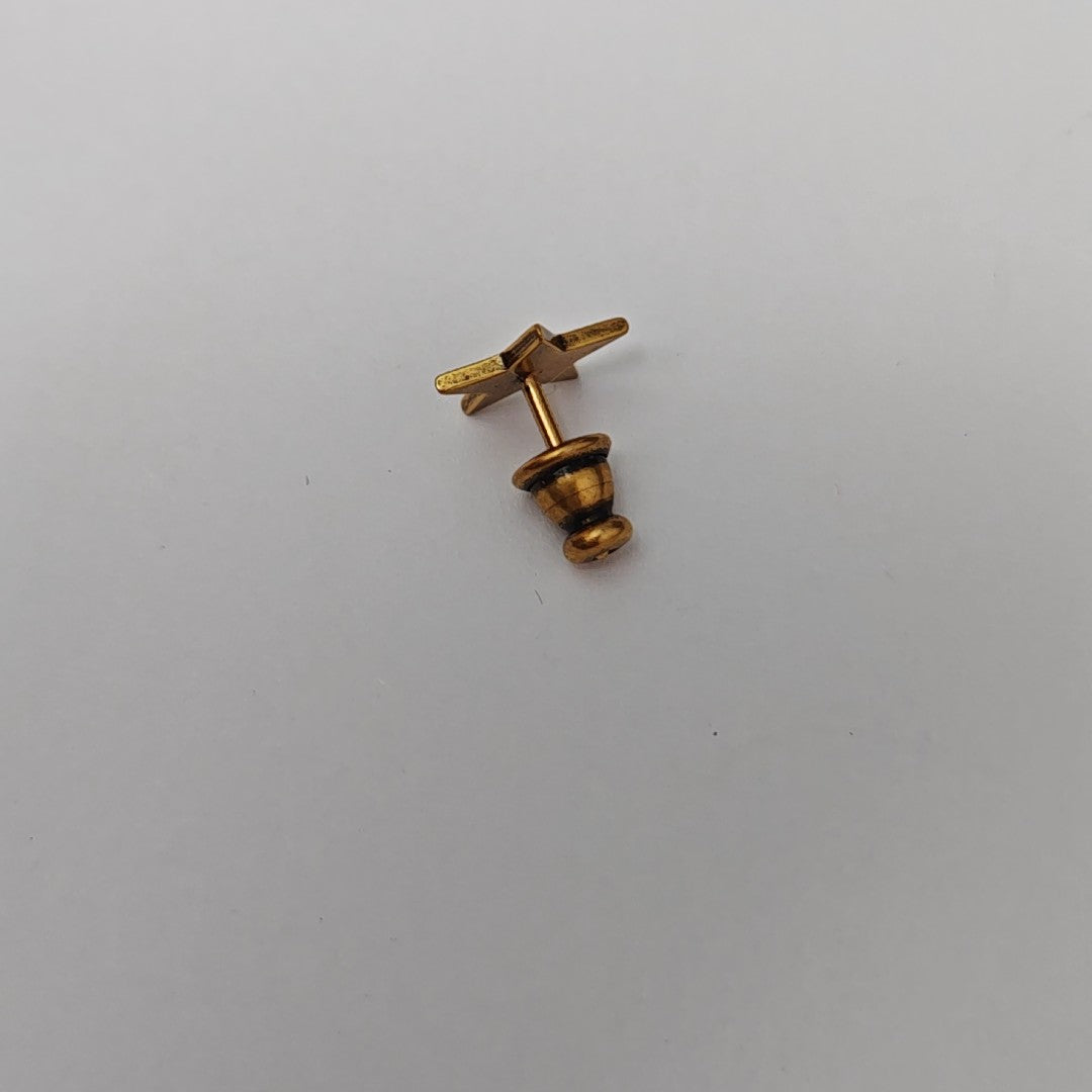 Metal Blue Stud Earrings