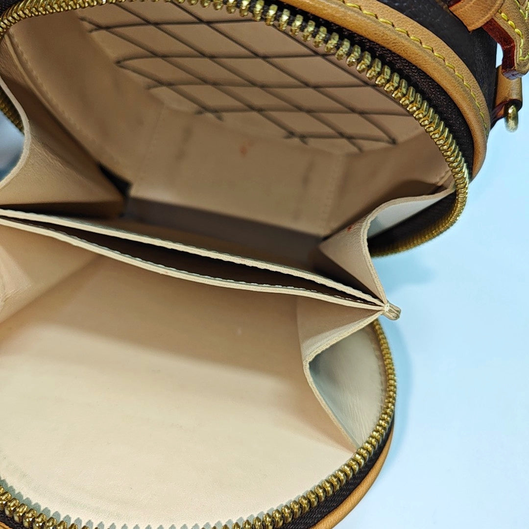 BOITE CHAPEAU Mini Monogram Coated Canvas Brown
