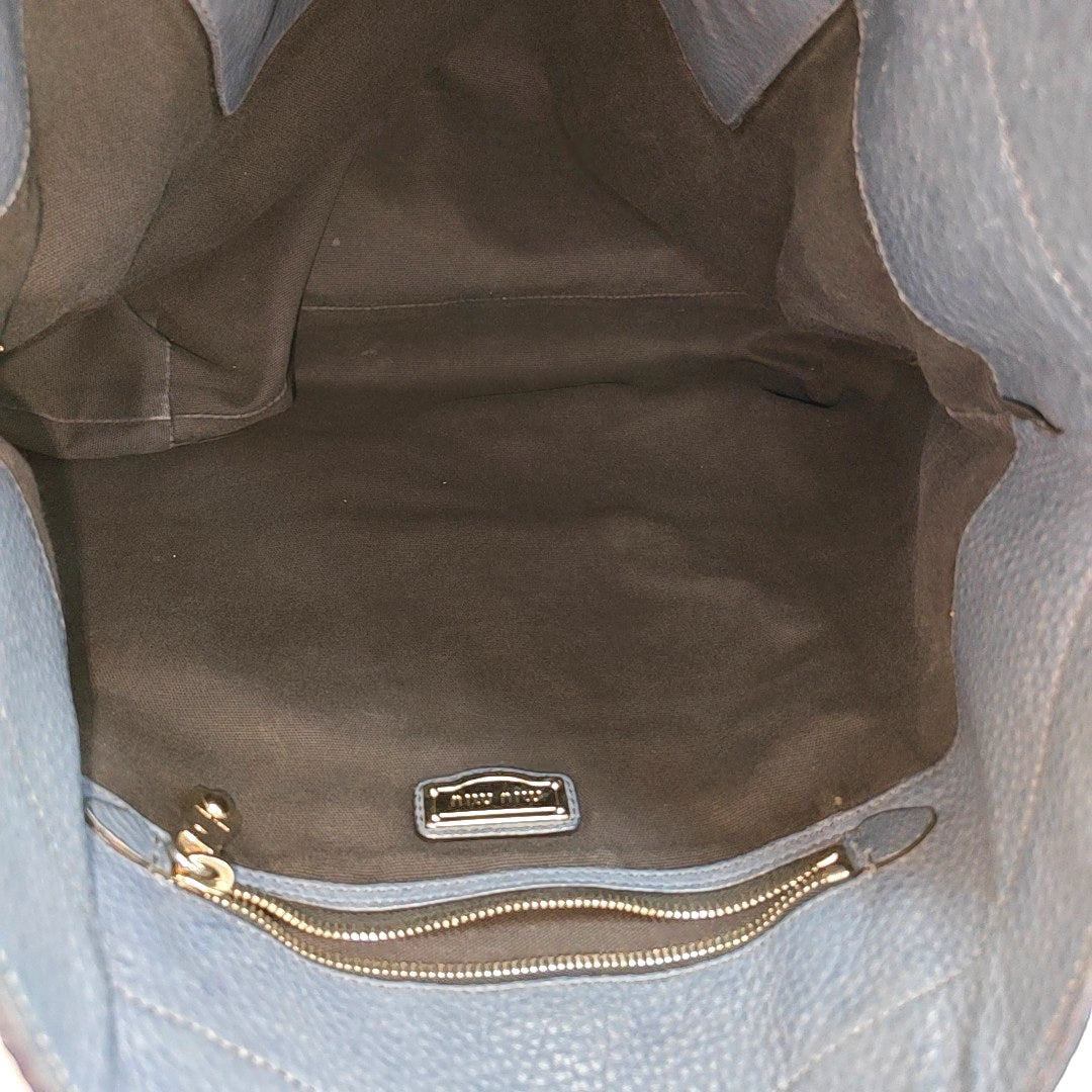 Calfskin Tote Bag Blue