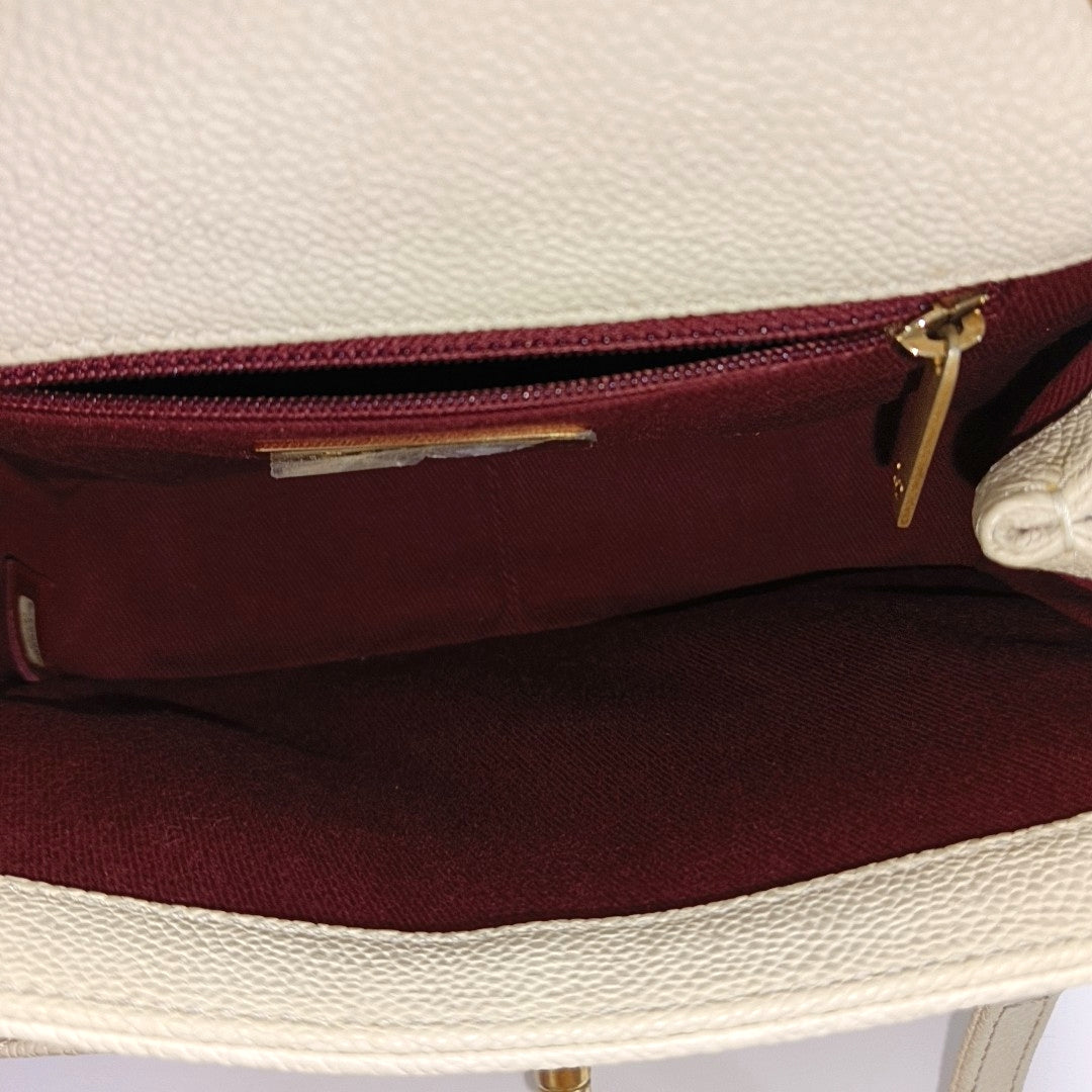 Quilted Grained Calfskin White