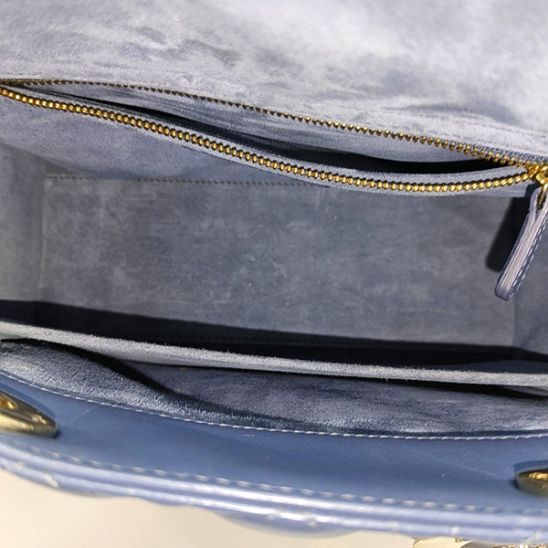 Lady Dior Medium Cannage Lambskin Blue