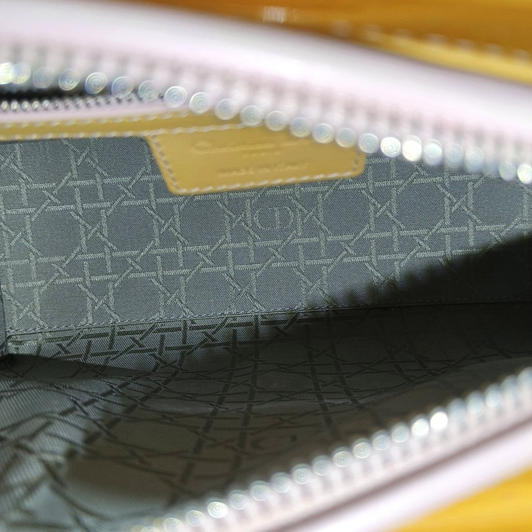 Lady Dior Medium Cannage Patent Leather Yellow